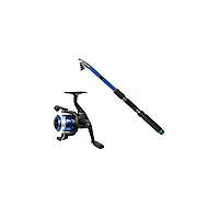Set lanseta telescopica de 3m cu mulineta ak200 echipata cu fir