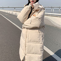 Femei de iarnă de toamnă, o supradimensionare lungă, cu o capotă volumetrică, stil 2022, calitate bej (086)