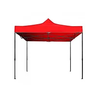 Cort Pavilion 3x3m Rosu Pliabil Cadru Metal pentru Curte, Gradina, Evenimente