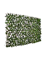 Set 2x Gard artificial extensibil cu frunze verzi, 160 x 60