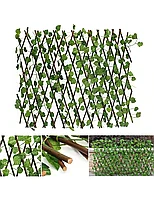 Gard artificial extensibil cu frunze verzi