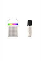 Boxa portabila cu Microfon Wireless pentru karaoke, player MP3, microSD card, RGB LED