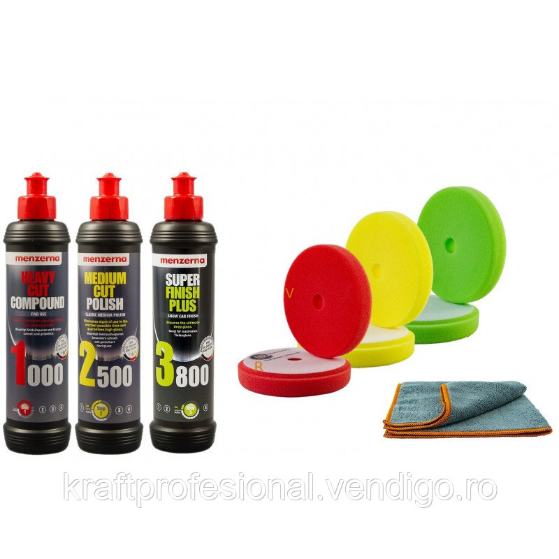 Set menzerna 3 pasi, pasta si bureti de polisat 125mm, MENZERNA3, SW-11311 - foto 1 - id-p93183357