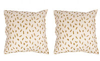 Set 2 perne patrate din puf si pana de gasca dimensiuni 70 x 70 cm