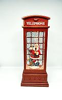 Felinar Luminos si Muzical Cabina Telefonica Londoneza cu Mos Craciun