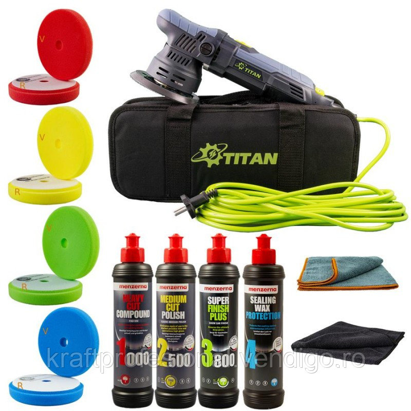 Set masina polish Titan TDA09 si menzerna 4 pasi, 2 carpe, TDA09M4 - foto 1 - id-p93183528
