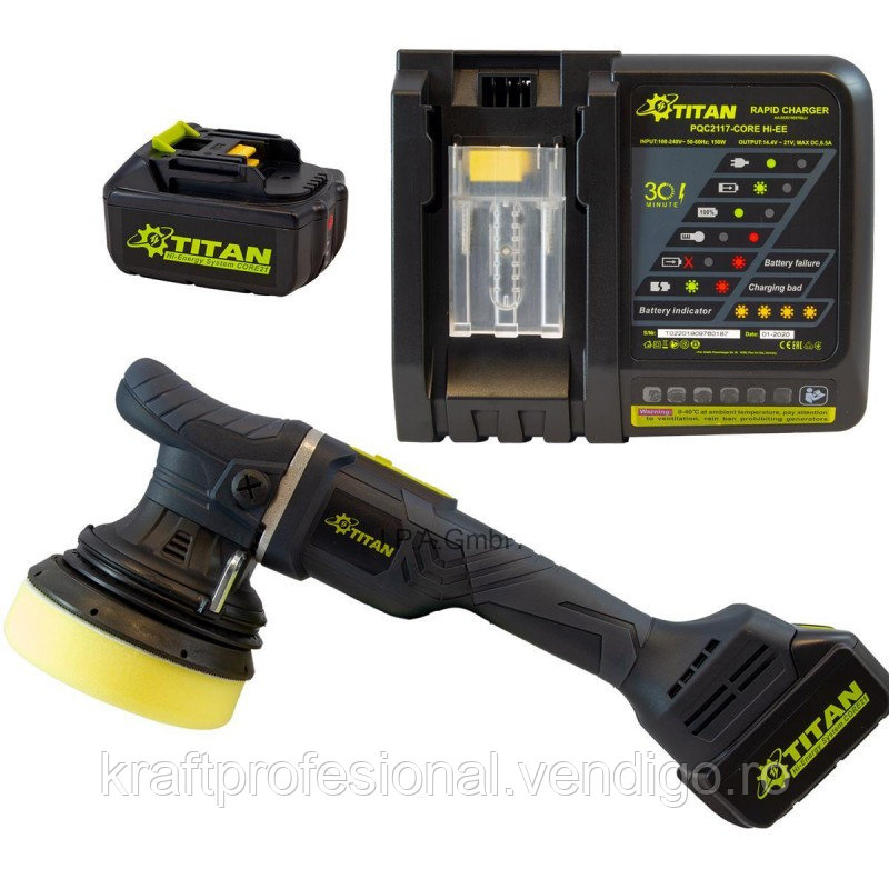 Masina de polisat cu acumulator TITAN TDA1521B, cu excentric, 15mm, SW-10260 - foto 1 - id-p93183556