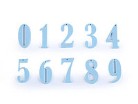 Set numere pentru cusut/agățat - 3 Bleu 830485