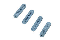 Etichete ovale din înlocuitor de piele întoarsă 45x 12 mm - Gri închis