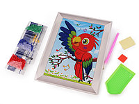 Set pictură cu diamante 17,5x23,5 cm - 3 Papagal 900809