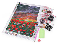 Set creativ pictură cu diamante 30x40 cm - 3 Maci 020948