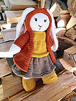Kit de tricotat Iepurica Fluffy - roz, gri, lila