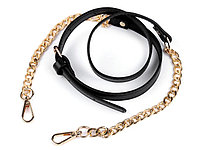 Curea pentru geantă cu carabine 115-130 cm - 2 Negru-auriu 890712