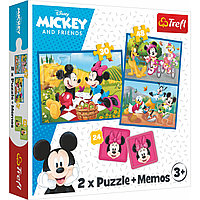 Set 2 Puzzle-uri + Note de joc, Trefl, Mickey Mouse and Friends, 3+
