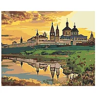 Set pictura pe numere Castel, panza bumbac pe rama lemn 40x50