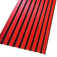 Panou riflaj decorativ acustic rosu