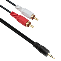 Cablu audio Detech Jack 3.5mm - RCA Tata, 3m, Stereo, negru