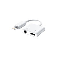 Cablu adaptor compatibil Iphone, Active, Spliter 2 in 1, mufa audio jack mama 3.5mm Casti/Boxe si Incarcare